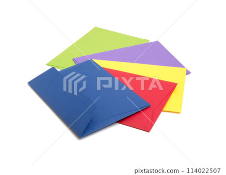colorful paper envelope for mail post isolated on the white colorful paper envelope for mail post isolated on the white 114022507