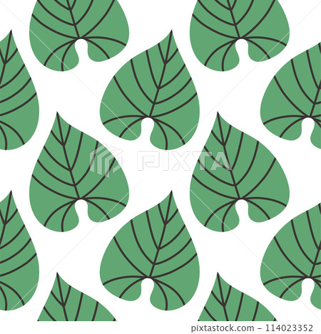 Tropical leaves pattern, jungle leaves seamless vector floral pattern. For textile. Summer background in pastel color 114023352