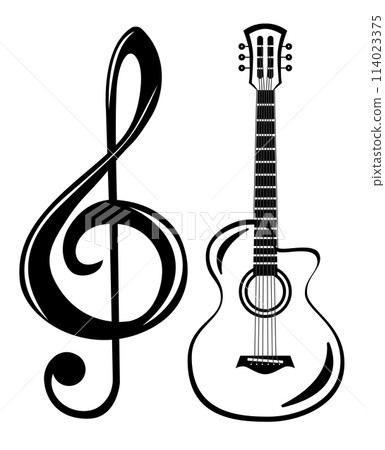 Music note on a white background Music note on a white background 114023375