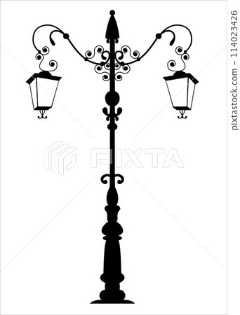 An old lantern with stars and an moon in illutrator An old lantern with stars and an moon in illutrator 114023426