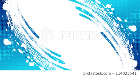 Blue Gradient Brush Background with Halftone Effect. Sport Background with Grunge Style. Scratch and Texture Elements For Design 114023541