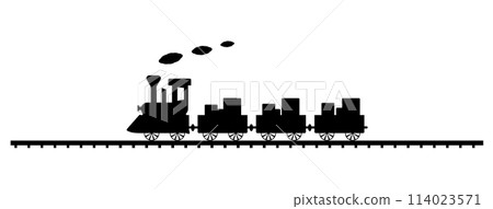 Black and white train image in illustrator on a white background Black and white train image in illustrator on a white background 114023571
