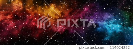 A colorful abstract background illustration with stars and the night sky 114024232