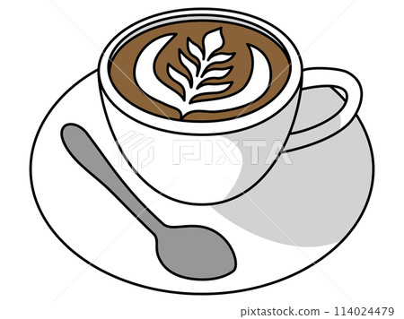 Latte art coffee in a white cup 114024479