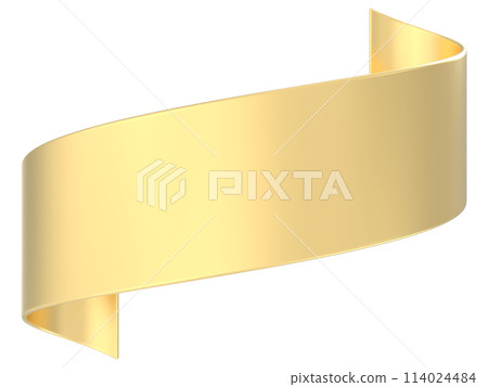 Golden ribbon banner 3d render 114024484