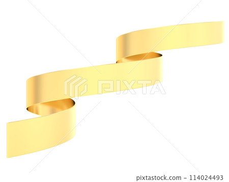 Golden ribbon banner 3d render 114024493