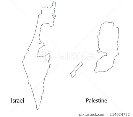 Set of maps of Israel and Palestine, simple white maps 114024752