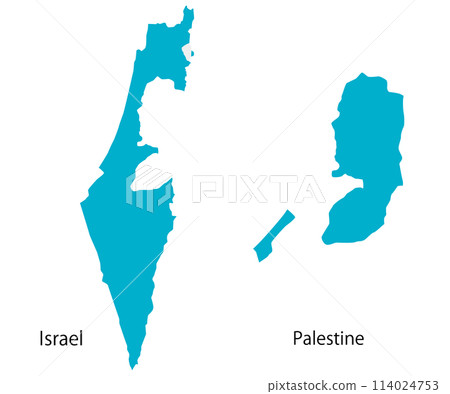 Set of Israel and Palestine maps, icons 114024753