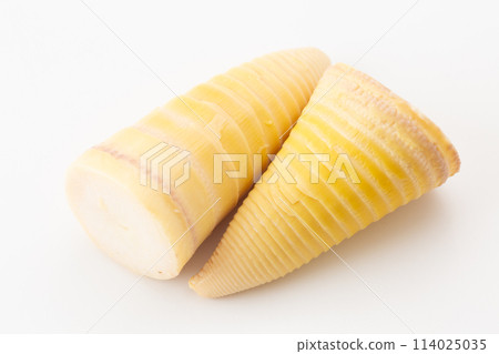 白色背景上的煮竹筍 114025035
