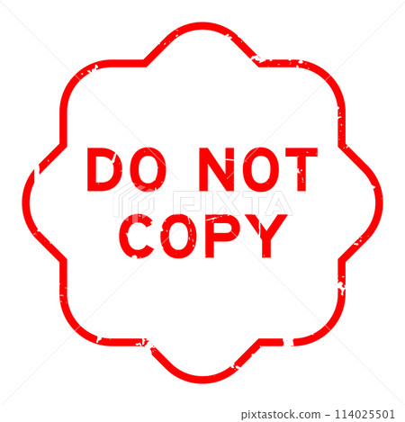 Grunge red do not copy word rubber seal stamp on white background 114025501