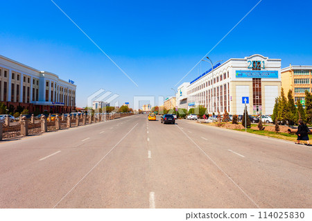 Yangi Urganch street in Urgench city, Uzbekistan 114025830