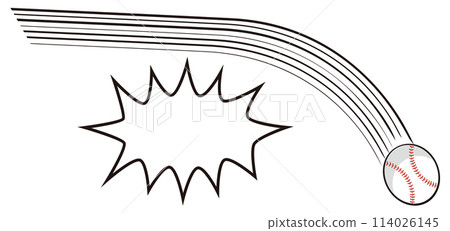 Curveball and speech bubble (exclamation mark) Curveball and speech bubble (exclamation mark) 114026145