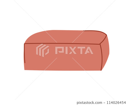 Fashionable pink sofa with retro style pillows. A modern collection of upholstered furniture. Flat vector illustration Fashionable pink sofa with retro style pillows. A modern collection of upholstered furniture. Flat vector illustration 114026454