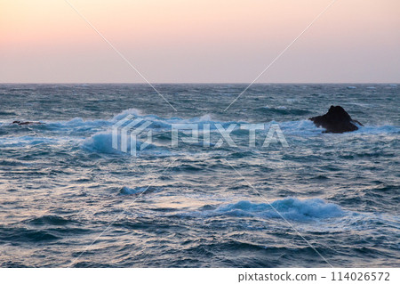 Rough seas before and after a typhoon Rough seas before and after a typhoon 114026572