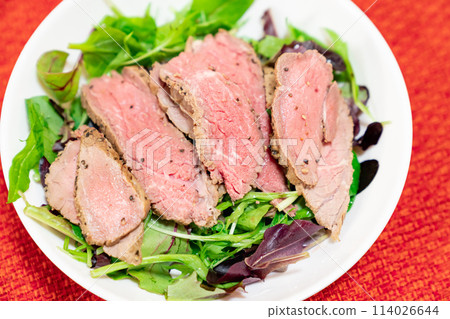 A photo of delicious roast beef. 114026644
