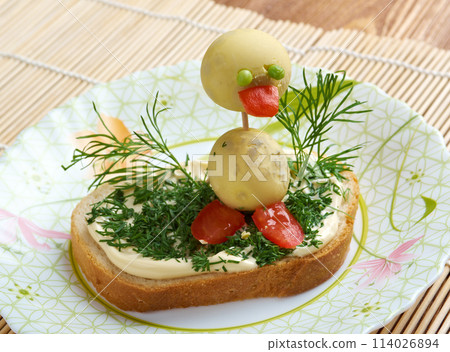 made from duck eggs and tomato 114026894