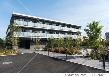 Exterior of classy BASE Tsutsujigaoka, clear spring sky, Chofu, Tokyo 114026895