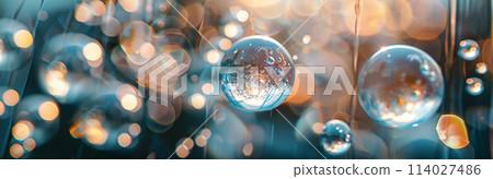Transparent air bubble abstract background material 114027486