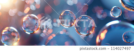 Transparent air bubble abstract background material 114027497