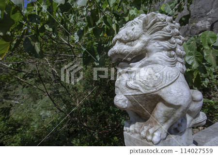 砂岩步道、橋墩、石雕獅、台灣、花蓮、太魯閣、砂岩存根、橋墩、石雕獅子、台灣、 114027559