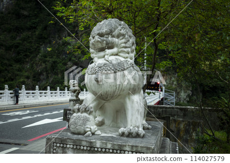 Sanda Mine Trail, Bridge Pier, Stone Carved Lion, Taiwan, Hualien, Taroko, Sanda Stub, Bridge Pier, Stone Carved Lion, Taiwan, 114027579