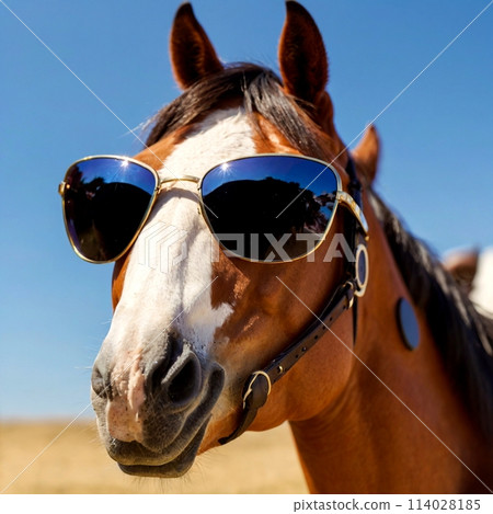 Horse with sunglasses Horse with sunglasses 114028185