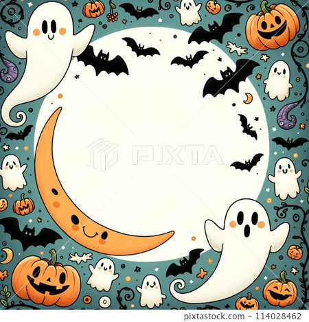 Halloween background frame wallpaper, cute halloween 114028462