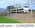 Thunderbird 004 bound for Tsuruga detouring on the Biwako Line due to strong winds on the Kosei Line 114028990