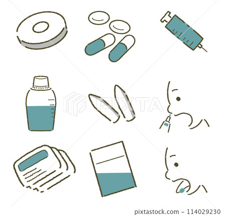 Dosage form illustration set Medicine illustration material 114029230