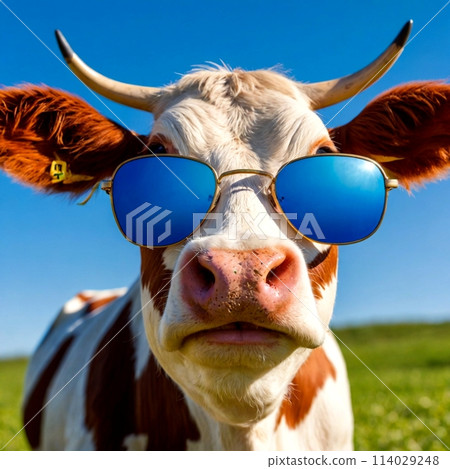 Cow with sunglasses 114029248