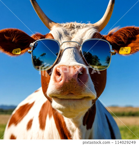 Cow with sunglasses 114029249