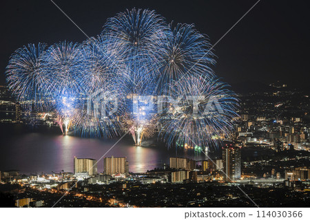 Lake Biwa Fireworks Festival. Hiei Mountain Driveway, Otsu City, Shiga Prefecture 114030366