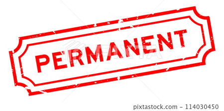 Grunge red permanent word square rubber stamp on white background Grunge red permanent word square rubber stamp on white background 114030450