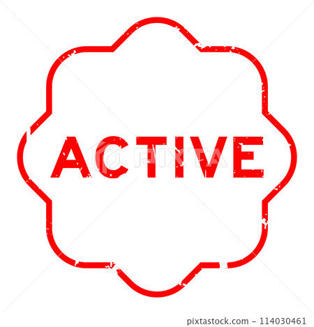 Grunge red word active rubber seal stamp on white background 114030461