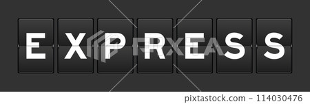 Black color analog flip board with word express on gray background Black color analog flip board with word express on gray background 114030476