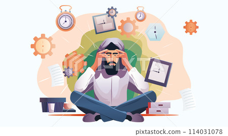 depressed businessman overworked guy suffering from psychological diseases anxiety mental health awareness month concept 114031078