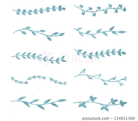 水彩風格植物裝飾框套裝、文字裝飾材質、裝飾 114031380