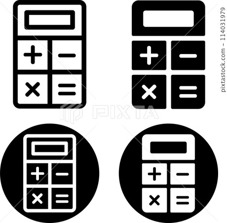Simple calculator icon set 114031979