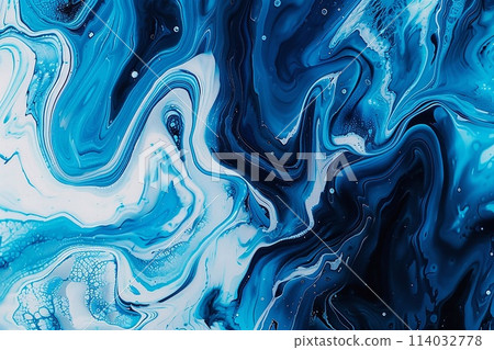 Abstract art blue paint background with liquid fluid grunge texture. 114032778