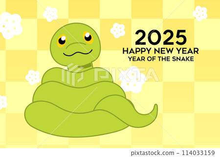 Cute snake new year card Cute snake new year card 114033159