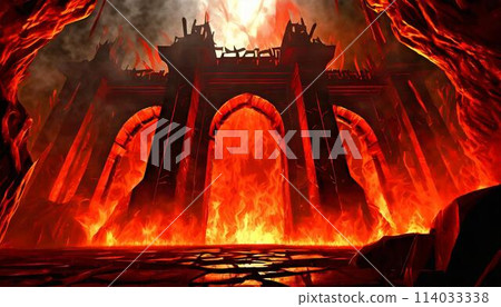 可怕的紅色燃燒的地獄之門_03_AI生成的圖像 114033338