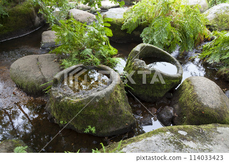 Two granite troughs at the Chaos of Mardoul in Finistere, Brittany 114033423