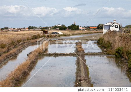 Salt evaporation ponds in the island of Noirmoutier 114033441