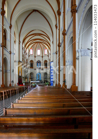 The nave of the Notre-Dame Cathedral Basilica of Saigon in Ho Chi Minh City The nave of the Notre-Dame Cathedral Basilica of Saigon in Ho Chi Minh City 114033473