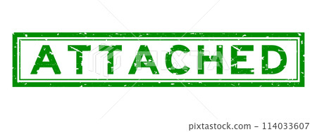 Grunge green attached word square rubber seal stamp on white background Grunge green attached word square rubber seal stamp on white background 114033607