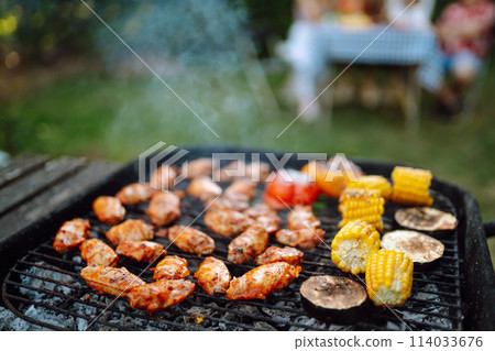 Assorted delicious grilled meat with barbecue grilled. ?oncept of lifestyle, holidays, weekends. Assorted delicious grilled meat with barbecue grilled. ?oncept of lifestyle, holidays, weekends. 114033676
