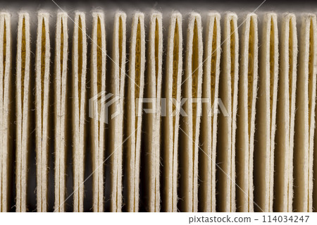 old used air filter in dirt and dust to clean the air old used air filter in dirt and dust to clean the air 114034247