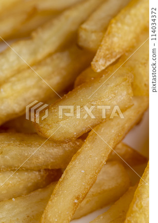 delicious high-calorie French fries for nutrition 114034372