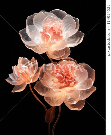 the beauty of camelia in a pattern with a soft, transparent quality and gentle glow the beauty of camelia in a pattern with a soft, transparent quality and gentle glow 114034523