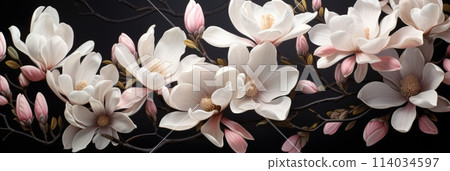 a pattern of blooming magnolias a pattern of blooming magnolias 114034597